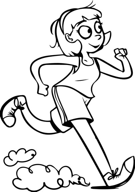 Girl Running Drawing Free Download On Clipartmag