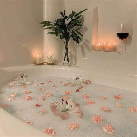 bath tub aesthetic aesthetic room pink aesthetic cozy bath relaxing bath vision board mood