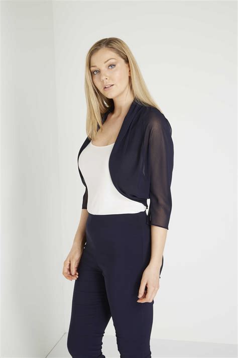 Lightweight Chiffon Bolero In Navy Roman Originals Uk