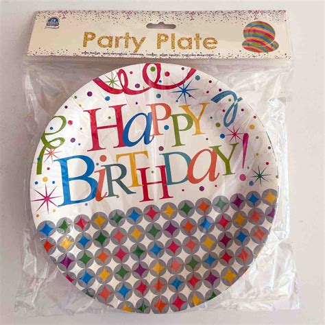 Happy Birthday Theme 2 Plates 12 Pcs Wasilonline