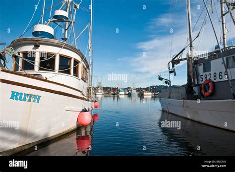 Commercial Fishing Boats At Siuslaw River Marina In Old Town Florence