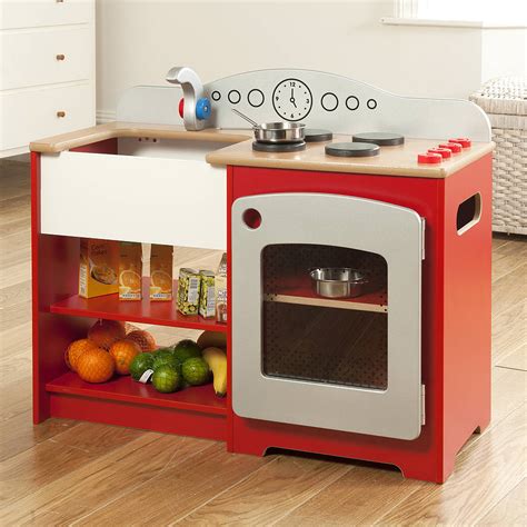 Kids Play Kit Wooden Red Country Play Kitchen By Millhouse