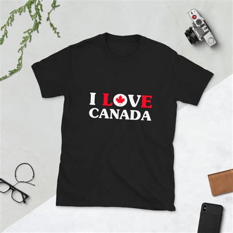 I Love Canada Short Sleeve Unisex T Shirt Etsy