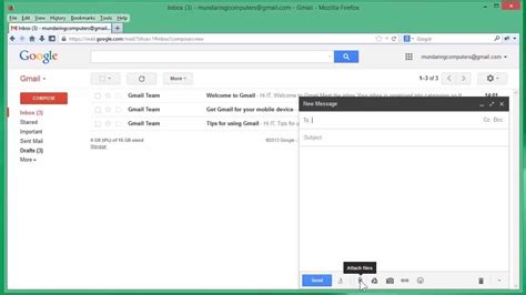 How To Add A File Attachment To A Gmail Email Message Youtube