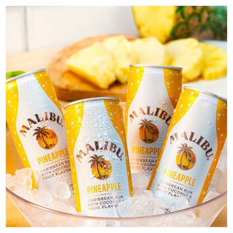Malibu Coconut Rum And Pineapple Sparkling Pre Mixed Can 25cl Zoom