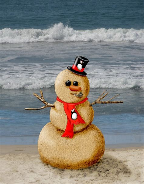 Sand Snowman At The Beach By Graphicdoodles Redbubble