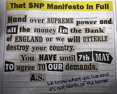 Snp Manifesto Manifesto Money In The Bank Cornucopia