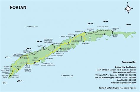 A Roatan Island Map Maps For Popular Communities Roatan Life Real