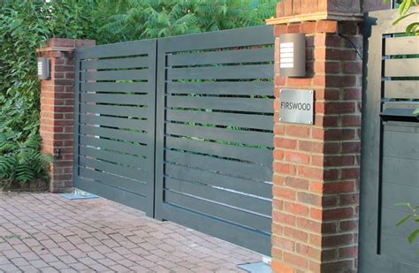 A wide variety of modern house gate designs options are available to you, such as polycarbonate, acrylic. Contemporary Aluminium Automated Electric Gates | Modern gates driveway, Door gate design