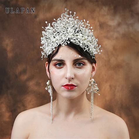 The Most Luxurious Beauty Big Pageant Tiara Crowns For Women Silver Rhinestone Wedding Bridal