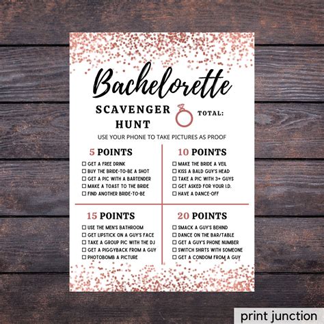 printable bachelorette scavenger hunt bachelorette party game scavenger hunt printable
