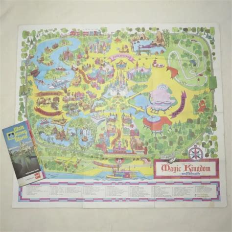 Vintage Walt Disney World Map And Information Guide Booklet 1970s Magic