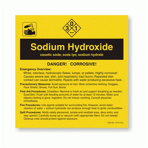 Order 7309pls By Brady 98374 2 X 2 Sodium Hydroxide Label Us Mega