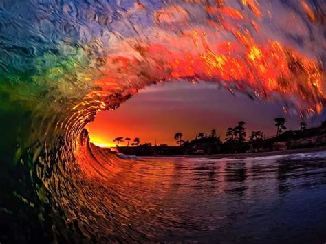 Sunset At Santa Cruz California Waves Beautiful Sunset Sunset
