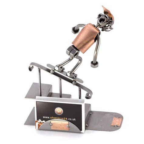 Including jewelry, lapel pins, and picture frames. Skateboard Grind Business Card Holders - Steelman