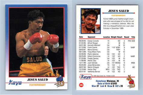 Jesus Salad 209 Kayo Boxing 1991 Trading Card
