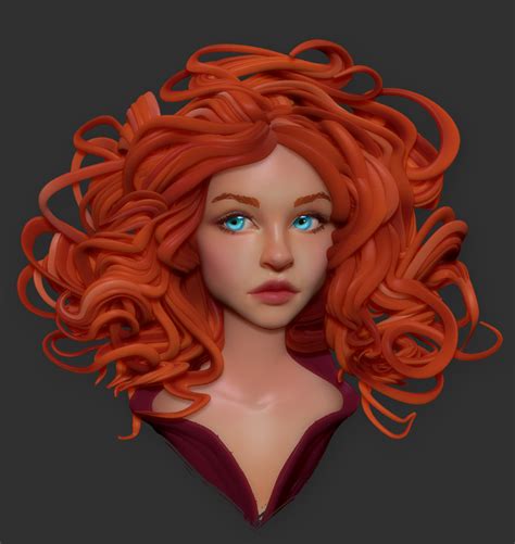 Artstation Fiery Hair Olya Anufrieva 3d Model Character Character