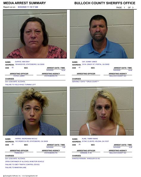 06/23/2020 Booking Report for Bulloch County - AllOnGeorgia