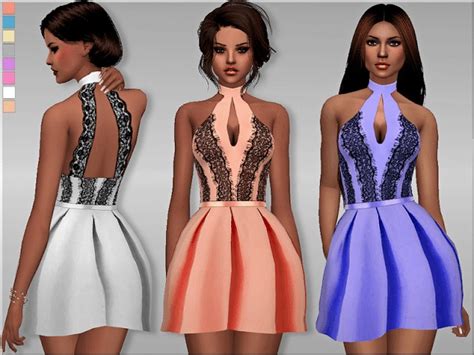 S4 Elegant Halter Dress By Margeh75 At Sims Addictions Sims 4 Updates