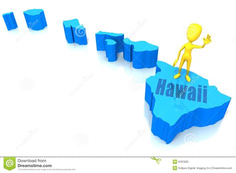Hawaii is the newest state among the 50 states of the united states of america. Hawaii State Outline With Yellow Stick Figure Stock ...