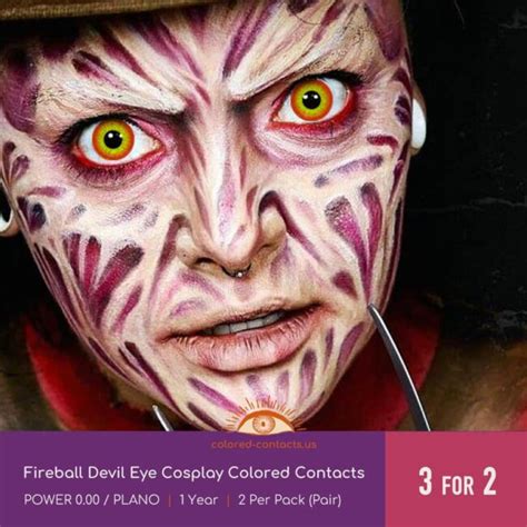 Fireball Devil Eye Cosplay Colored Contacts Colored Contact Lenses