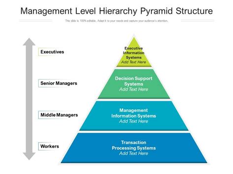 Management Level Hierarchy Pyramid Structure Presentation Graphics