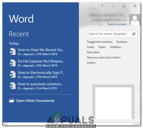 How To Clear Or Disable The Recent Documents List In Microsoft Word