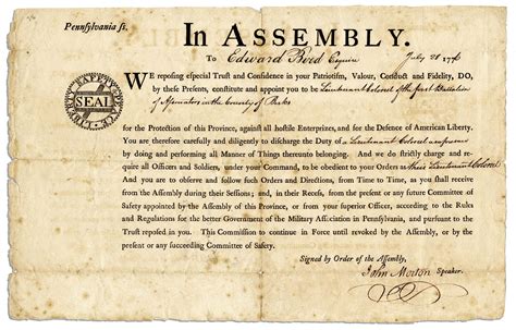 Lot Detail Declaration Of Independence Signer John Morton Signed