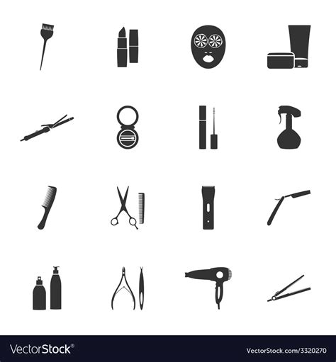 Beauty Salon Silhouettes Flat Icons Set Royalty Free Vector