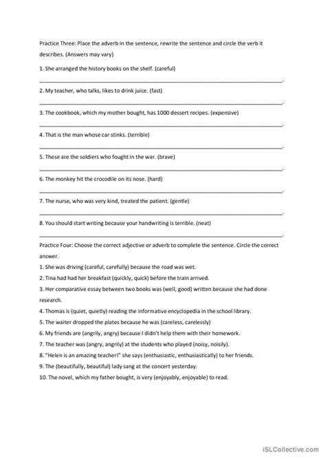 Adverbs Of Manner Practice General English Esl Worksheets Pdf Doc