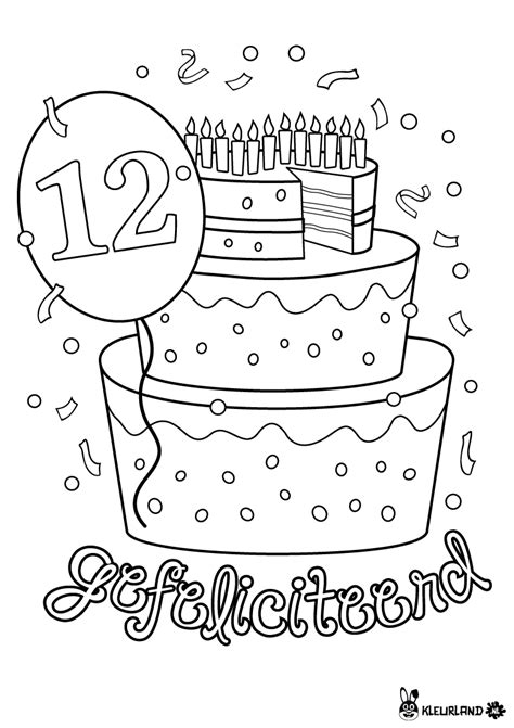 Verjaardagstaart 12 Jaar Verjaardag, Verjaardagsideeën, Verjaardagskaart