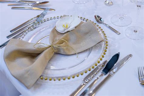 Table Setting For Fine Dining Formal Events Banquets Or Weddings