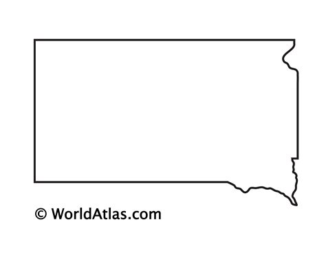 It is named after the lakota and dakota sioux american indian tribes. South Dakota Outline Map