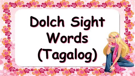 100 Dolch Sight Words Tagalog Youtube