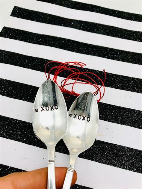 Matching Spoon Xoxo Xoxo Coffee Spoon Friendship T Etsy Stamped Spoons Hand Stamped