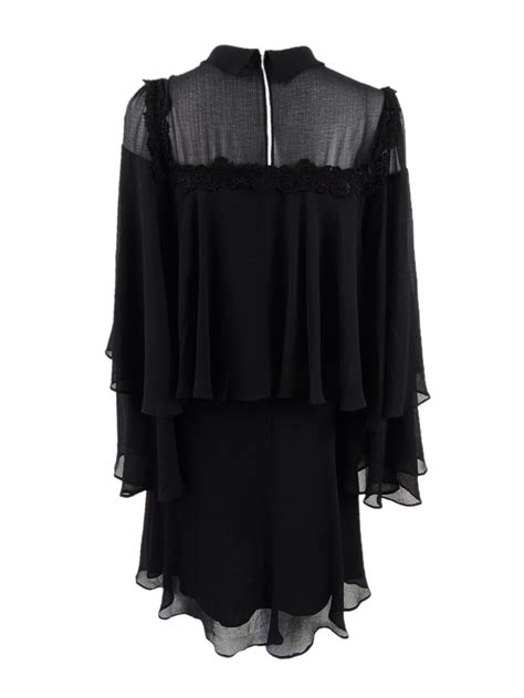 Laundry By Shelli Segal Womens Black Long Sleeves Flounce Dress 6 Bhfo