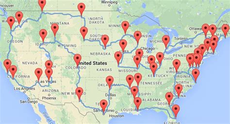 Road Trip Map Planner Usa