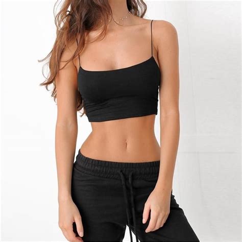 Sleeveless Straps Crop Casual Tank Top In 2021 Crop Tops Women Tank Tops Women Casual Tank Tops