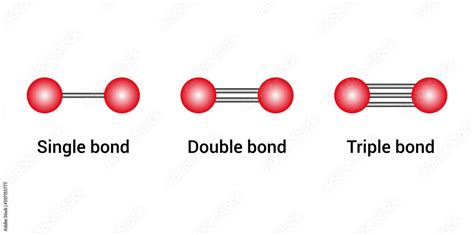 types of covalent bond single double and triple bonds stock vector adobe stock