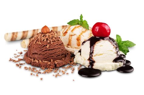 Premium Photo Chocolate Vanilla And Strawberry Ice Cream With Sauces