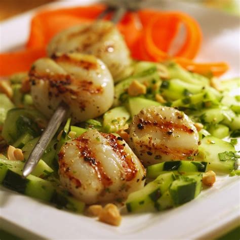 These low carb bacon recipes are sure to please any palate. Chile-Crusted Scallops with Cucumber Salad Recipe - EatingWell