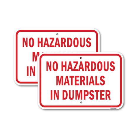 SignMission No Hazardous Materials In Dumpster Aluminum Sign Wayfair
