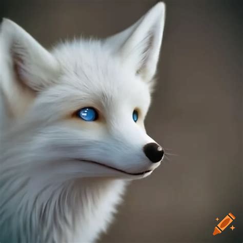 White Anime Fox With Blue Eyes On Craiyon
