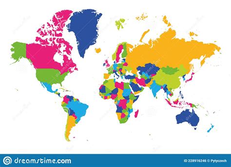 Blue Political Map Of World Stock Illustration Illustration Of