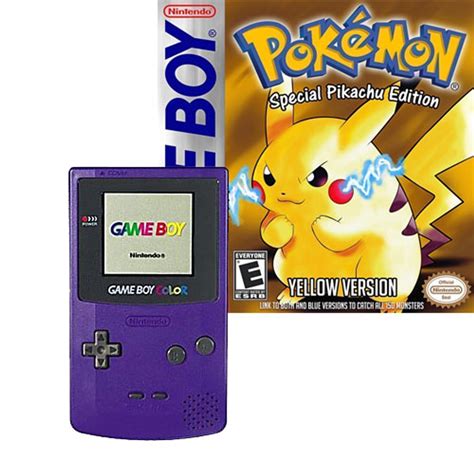 GameBoy Color Pokemon Yellow Pikachu Nintendo System Bundle For Sale