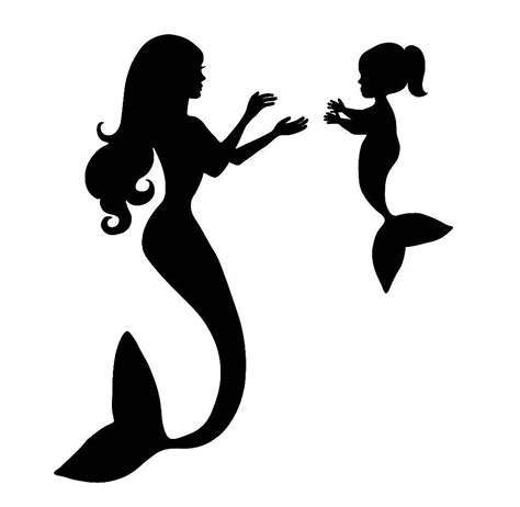 Little Girl Mermaid Silhouette Svg