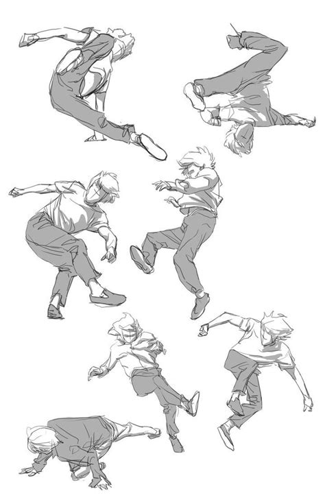 Dynamic Anime Jumping Poses Doze Wallpaper
