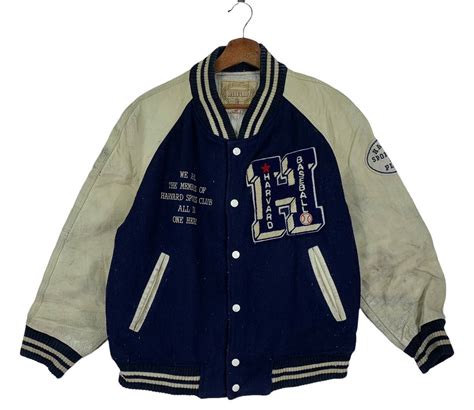 American College Vintage Harvard University Varsity Leather Jacket