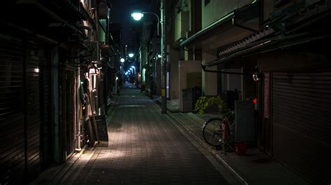 Photos Kyoto Japan Street Night Time Houses Cities 1920x1080