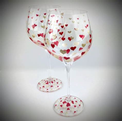 Copa de vino de San Valentín copas de vino del corazón Etsy